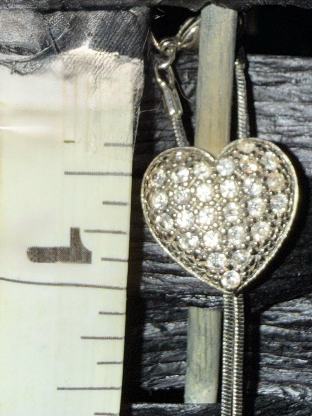 Delicate Heart Pendant Necklace in Silver Bolo Lariat Pavé